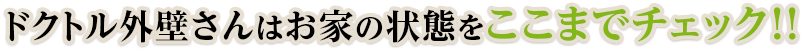 ドクトル外壁さんはお家の状態をここまでチェック！！